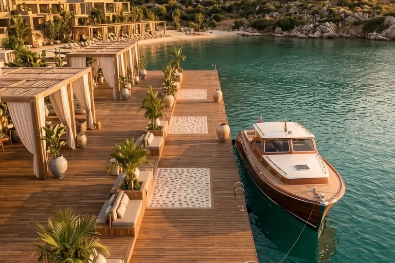 Pier and boats in the cove